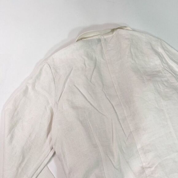 Orvis Jacket Womens 18 Cream Long Sleeve Linen Open Front Blazer - Picture 8 of 8